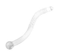 Consolador de vidrio curvado de 10 ", cristal de doble cara, tapón Anal para pene, estimulación del punto G, juguete sexual para adultos para hombres, mujeres y parejas