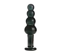 Consolador de vidrio Pene de cristal Cuentas anales Butt Plug Masturbación Estimulación del punto G Juguetes sexuales para adultos para mujeres(Schwarz)