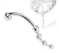 Consolador doble de metal con cuentas anales, consolador de doble cabeza con eje curvado, masajeador de próstata y vagina, varita pura, consolador anal pesado, masturbación, juguete sexual para