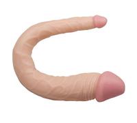 Consolador Doble - Réplica Realista de 36 cm - Venas Naturales Hechas de Material Suave y Testículos Distintivos - Con Ventosa para Arnés o Arnés - Para Mujeres, Hombres y Parejas