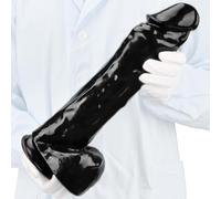 Consolador Gigante Negro XXL - Consolador Realista Súper Largo con Ventosa - Juguete Sexual para Mujeres y Hombres - Pene Grande para Punto G