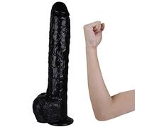 Consolador Gigante XXL Consolador Anal con Potente Ventosa, Dong Real de 7 Cm de Diámetro, con Venas Realistas y Testículos Hipertrofiados, Adecuado para Jugadores de Alta Gama(Black)