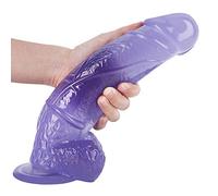 Consolador gigante XXL consolador anal con potente ventosa, réplica de pene real, diámetro súper grande de 6,5 cm, con venas realistas y testículos ásperos, juguete sexual(Blue)
