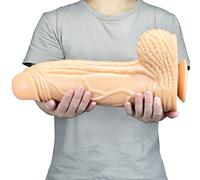 Consolador gigante XXL, consoladores grandes de 3 kg con juguete sexual de silicona líquida para mujeres, consolador de próstata suave, ventosa fuerte, juguete sexual para mujeres(Fleischfarben)