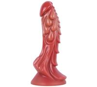 Consolador monstruo realista hecho de silicona suave con fuerte base de succión, juguete sexual versátil con tapón anal, masturbación vaginal y masaje de próstata del punto G(A)