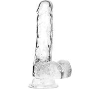 Consolador pequeño, suave y realista, juguete sexual de gelatina transparente con fuerte ventosa para mujeres/hombres/gays, juguete sexual para adultos y juegos (transparent-1, 20 cm)