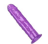 Consolador pequeño, suave y realista, juguete sexual de gelatina transparente con fuerte ventosa para mujeres/hombres/gays, juguete sexual para adultos y juegos (Morado, 25 cm)