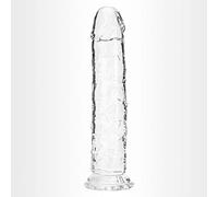Consolador pequeño, suave y realista, juguete sexual de gelatina transparente con fuerte ventosa para mujeres/hombres/gays, juguete sexual para adultos y juegos (transparent, 25 cm)