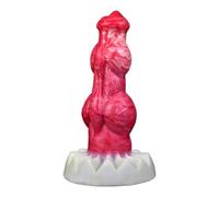 Consolador realista Animal Consolador Anal Plug Silicona Realista Animal Grande Consolador Perro Pene Testículos Grandes Butt Plug Punto G Masaje de Próstata Juguete Sexual para Hombres Mujeres