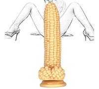 Consolador realista con forma de maíz Didlo con ventosa de silicona, consolador anal, tapón anal, dilatador de vagina, estimulación de próstata, pene, masturbación, juguete sexual para mujeres
