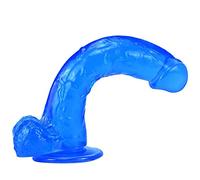 Consolador realista con ventosa fuerte, consoladores de silicona suaves de dos capas de 25 cm con testículos 3D y venas reales (4,8 cm de diámetro), juguete sexual réplica de pene real para mujeres(Bl