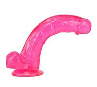 Consolador realista con ventosa fuerte, consoladores de silicona suaves de dos capas de 25 cm con testículos 3D y venas reales (4,8 cm de diámetro), juguete sexual réplica de pene real para mujeres(Ro