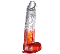 Consolador realista de gelatina con ventosa fuerte, arnés flexible para el pene compatible con juguetes sexuales anales para adultos para mujeres