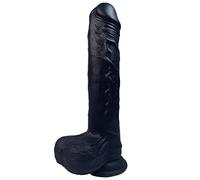Consolador realista de silicona de 9.84 pulgadas para principiantes, consolador enorme realista avanzado con ventosa, consoladores sexuales anales para mujeres y parejas, color negro
