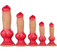 Consolador realista de silicona líquida para pene de perro, tallas S/M/L/XL/XXL, tapón anal, tapón anal, consolador de animales, juguete sexual para masaje de punto G y próstata para hombres y mujeres