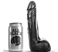 All black - dildo realistico negro suave 20 cm
