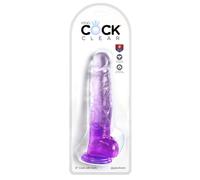 King Cock King Cock Clear 8" with Balls - Purple, Clear/Purple, 8 Zoll