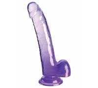 KING COCK - CLEAR DILDO CON TESTICULOS 20.3 CM MORADO