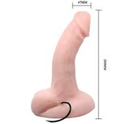 Consolador realístico vibrador con función giratoria con ventosa, Longitud 220 mm, Ancho 260 mm, Profundidad 110 mm, Departamento Couple, Colores Nude