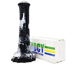 Consolador realistico XL,pene dildo de caballo de naturaleza salvaje,YOCY jinete indómito dildo animal de fantasía,Dildo de silicona insertable de 9,3'' juguetes erótica para la masturbación (negro)