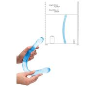 Consolador vaginal doble maxi falo liso anal grande pene falso transparente l...