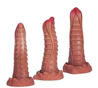 Consolador XXL realista, consolador monstruo, consolador anal, tapón anal con ventosa fuerte, pene de animal de silicona suave y grande con protuberancias, juguete sexual para masturbación Dong