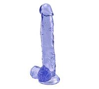 Consoladores clásicos (512 g Longitud: 26 cm Diámetro: 4,5 cm) Consoladores realistas Réplica de pene Ventosa súper fuerte con PVC médico y ocho colores-E