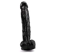 Consoladores clásicos (512 g Longitud: 26 cm Diámetro: 4,5 cm) Consoladores realistas Réplica de pene Ventosa súper fuerte con PVC médico y ocho colores-A