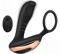 -Cọnşólådõręș Pḕñę Estimuldor de con Anillo de Martillo, Vibrador Anal Consolador, Silicona,Ho Remoto, Usb Enchude 7 Modo Masajador de Próstt Hombre, Pareja, Negro