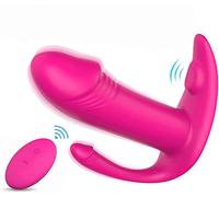 -Cọnşólådõręș Pḕñę Masajeador para Mujeres, Anal Consolador Vibrador de Silicona Portátil, 9 Modos de Masaje, 100% de Recargable Impermeable, Rosa