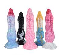 Consoladores realistas Consolador de silicona líquida con tentáculo de pulpo, consolador de monstruo grueso, juguete sexual de fantasía de silicona, consolador anal de 18 cm con función de tapón anal
