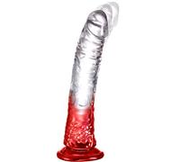 Consoladores realistas, estimulador de punto G de gelatina de 8.4 pulgadas con ventosa fuerte para jugar manos libres, juguete sexual para adultos para mujeres vaginal, orgasmo anal