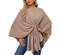 Consolidateh Sweater, Elegant Shawl Wrap Soft Open Front Poncho Cardigan with Cape Design, Lightweight Knit for Travel Office