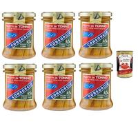 Consorcio - Filetes de atún en aceite de oliva virgen extra, pescado capturado con barril, 6 x 195 g + polpa italiana gourmet 400 g