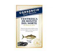 Consorcio Gran Reserva Ventresca de Bonito del Norte en Aceite de Oliva 110 g - Filetes de Atún Blanco Gourmet del Cantábrico - Pesca Sostenible MSC - Ideal para Regalo o Cestas Gourmet