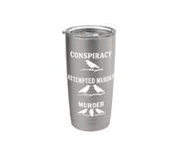 Conspiración Intento de asesinato Cuervos Cuervo Humor oscuro Gótico Vaso térmico de acero inoxidable de doble pared