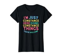 Constance Here Doing Constance Things Curioso Nombre de Constance Camiseta gráfica económica, Mujer, Negro, M