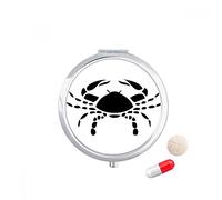 Constelación de cáncer, signo del Zodiaco Travel bolsillo píldora caso medicina dispensador espejo regalo caja de almacenamiento