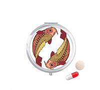 Constelación de Piscis zodiac symbol Travel bolsillo píldora caso medicina dispensador espejo regalo caja de almacenamiento