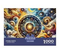 Constelación Rompecabezas 1000 Piezas para Adultos y Niños Rompecabezas Desafiantes Desafiante Rompecabezas Los Doce Signos Zodiacales Juego Educativo Hermoso Rompecabezas Decorativo 52x38cm/1000