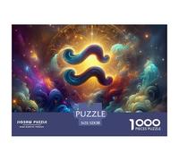 Constelación Rompecabezas para Adultos 1000 Paisaje Los Doce Signos Zodiacales 1000 Piezas Rompecabezas para Adultos, Juego Educativo Rompecabezas Adecuado para Decoración de Pared Desafía