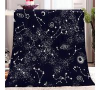 Constelaciones astrológicas Manta, Estilo Cósmico Misterioso Mantas de Franela de Microfibra 230×270 CM, Ligero, Suave, Esponjoso y Termica, Manta para Sofás, Camas, Sillones Reclinables, etc