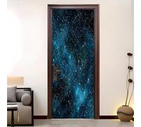 Constelaciones CóSmicas Arte Adhesivo Puerta Dormitorio Baño Cocina DecorationPegatinas de Puerta Mural 83x204 cm Azul 3D Adhesivo Fotográfico Autoadhesivo Vinilo Etiqueta De La Pared