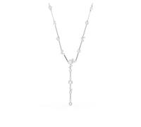 Collar en Y Constella, Crystal Pearl, Tallas redondas, Blanco, Baño de rodio