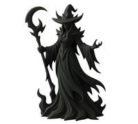 Constprog Estatua de bruja de Halloween de resina para decoración de escritorio, encantadoras figuras de bruja