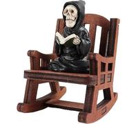Constprog Figuras en miniatura de la Parca, decoración gótica, decoración de Halloween, regalos de interior para mujeres, libro de lectura (3)