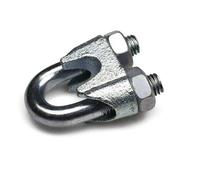 Constrabo® | 2x Abrazaderas de cable de acero DIN741 | Tamaño 16mm |Clips de alambre de acero galvanizado | Cable cuerda clip, abrazaderas de cuerda de alambre, sujetacables de acero, wire rope clips