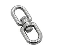 Constrabo®| Gancho giratorio de doble extremo ojo a ojo M4 de acero inoxidable AISI316 V4A | BL 450g, 4mm | Grillete giratorio, eslabón giratorio de cadena, anillo giratorio para parrilla giratoria