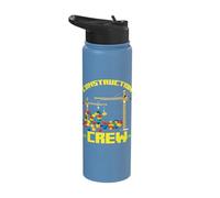 Construcción Crew Colorido Bloque Constructor de Ladrillos de Construcción Niño Stainless Steel Insulated Water Bottle