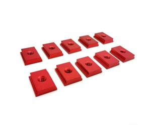 Construcción de aluminio deslizante T-Track para mesa de enrutador, banco de trabajo, sierra de mesa, sierra ingletadora, sierra de banda, taladro, compatibilidad con roscas M6 M8 (10 piezas M6 rojo)